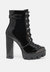 Lobra High Heel Lace Up Ankle Boots - Black