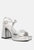 Lofty Metallic Faux Leather Block Heel Sandals