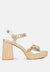 Lofty Metallic Faux Leather Block Heel Sandals - Gold