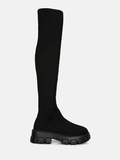 London Rag Loro Stretch Knit Knee High Boots product