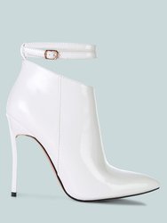 Love Potion Pointed Toe High Heeled Boots - White