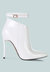 Love Potion Pointed Toe High Heeled Boots - White