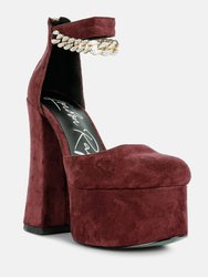 Lucky Me Block Platform Sandal With Metal Chain