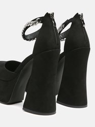 Lucky Me Block Platform Sandal With Metal Chain