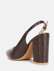 Macha Croctexture Sling Back Heels