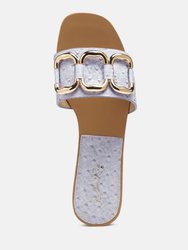 Madeleine Metal Rings Flat Slides