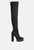 Maple Faux Suede Long Boots - Black