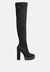 Maple Faux Suede Long Boots - Black