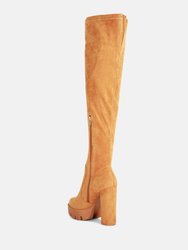 Maple Faux Suede Long Boots