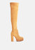 Maple Faux Suede Long Boots - Tan