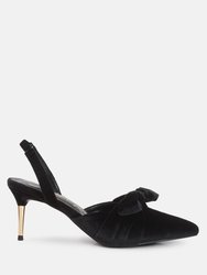 Mayfair Velvet High Heel Mule Sandals - Black
