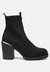 Medusa Knitted Block Heel Ankle Boots - Black