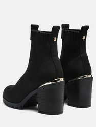 Medusa Knitted Block Heel Ankle Boots