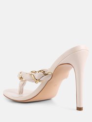 Melodrama Stiletto Heel Braided Thong Sandals