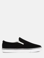 Merlin Canvas Slip On Sneakers - Black