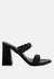 Mi Amor Braided Strap Triangular Block Heels Sandals - Black