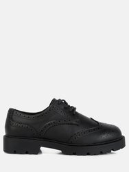 Milou Lug Sole Derby Shoes - Black