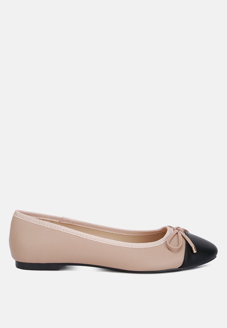 Minato Two Tone Ballet Flats - Nude