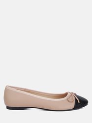 Minato Two Tone Ballet Flats - Nude