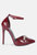 Mocktail Buckle Embellished Stiletto Heels - Burgundy