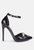 Mocktail Buckle Embellished Stiletto Heels - Black