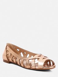 Moira Woven Peep Toe Flats