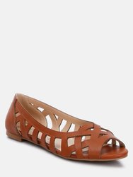 Moira Woven Peep Toe Flats