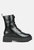 Molsh Faux Leather Ankle Biker Boots - Black