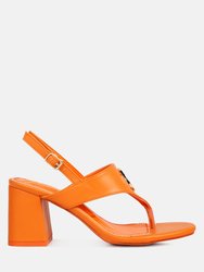 Monde Block Heel Thong Sandals - Orange