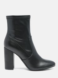 Moonstone Block Heeled Boots - Black