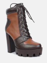 Moos Block Heel Lace Up Boots