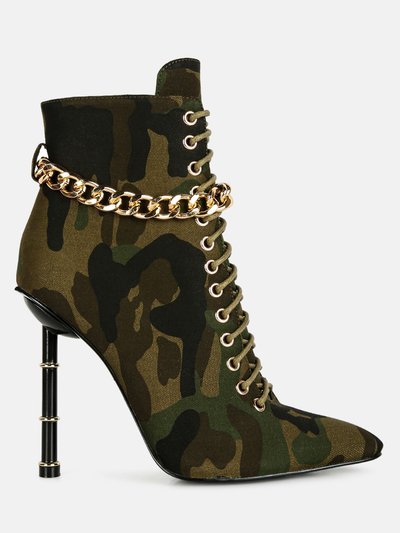 London Rag Moulin Ringed Stiletto Camouflage Ankle Boot product