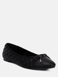 Naoki Quilted Faux Leather Ballerinas