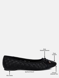 Naoki Quilted Faux Leather Ballerinas