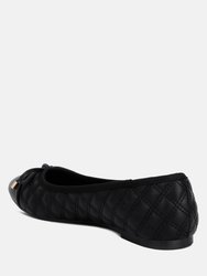 Naoki Quilted Faux Leather Ballerinas