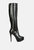 Nephele Studs Embellished Stiletto Calf Boots - Black