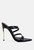 New Affair Croc Strappy High Heel Sandals - Black