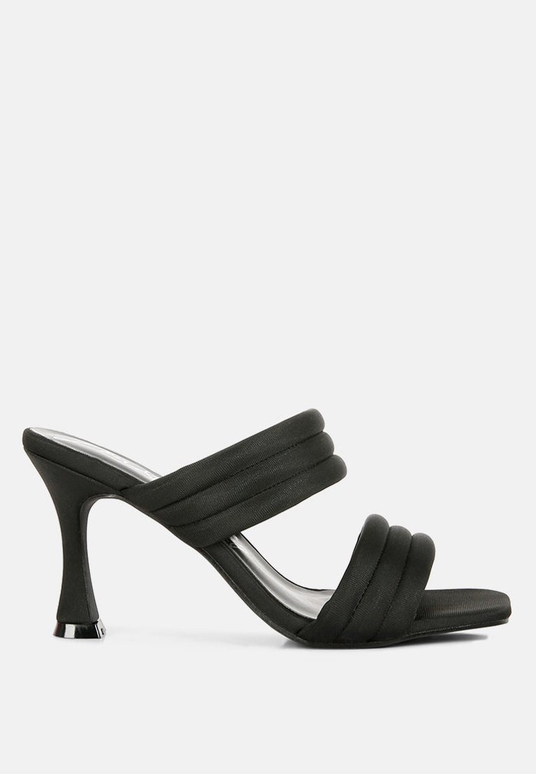 New Crush Quilted Spool Heel Sandals - Black