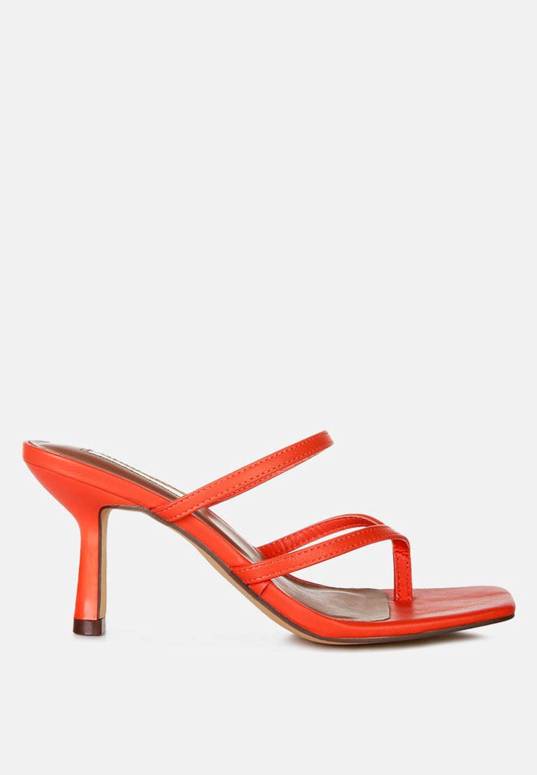 Night Life Pin Heels Casual Sandals - Orange