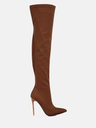 No Calm Superstretch Stiletto Long Boot - Tan