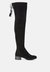 Nople Knee Boots With Drawstring - Black