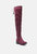 Nople Knee Boots With Drawstring - Brown