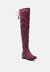 Nople Knee Boots With Drawstring - Brown