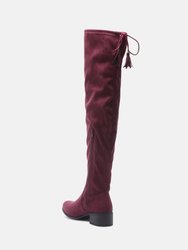 Nople Knee Boots With Drawstring