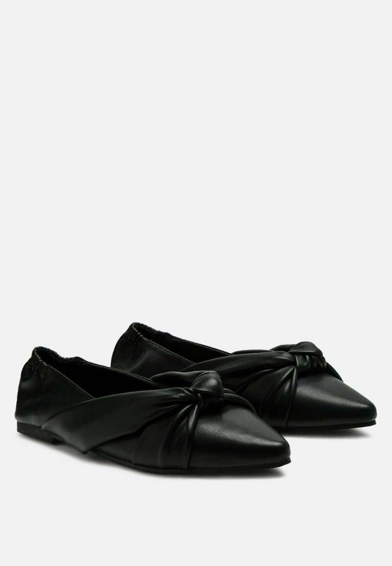 Norma Knot Detail Elasticated Ballet Flats