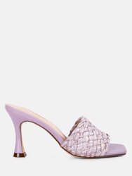 Ny Tour Braided Strap Heel Sandals - Purple