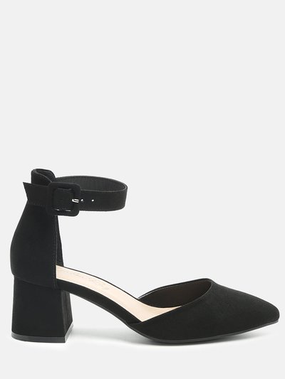 London Rag Nymph Low Block Heel Micro Suede Sandals product