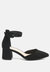 Nymph Low Block Heel Micro Suede Sandals - Black