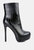 Orion High Heeled Croc Ankle Boot - Black