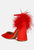 Palmetta Fur Detail Block Heel Sandals